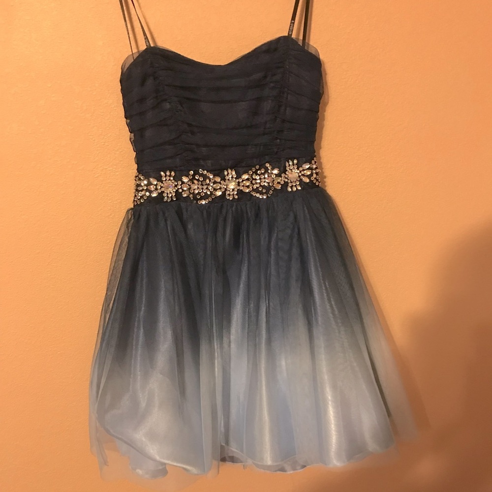 Ombré Blue Short Formal Dress